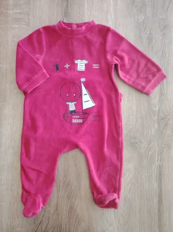 Pyjama velours 1 pièce