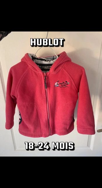 Polaire rose hublot 18/24mois