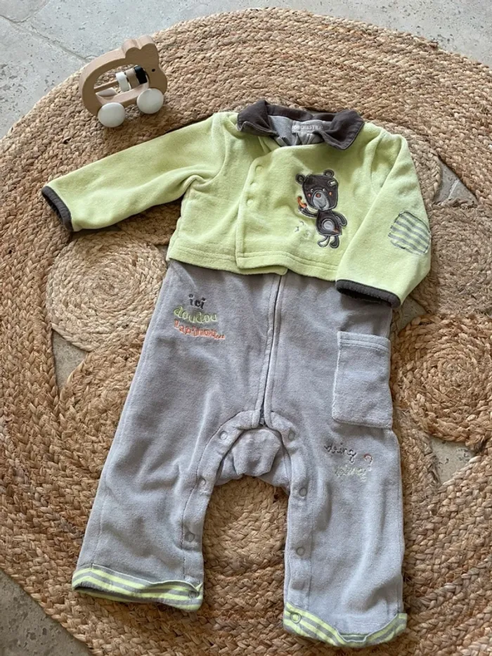 Pyjama très chaud velours / surpyjama 12 mois