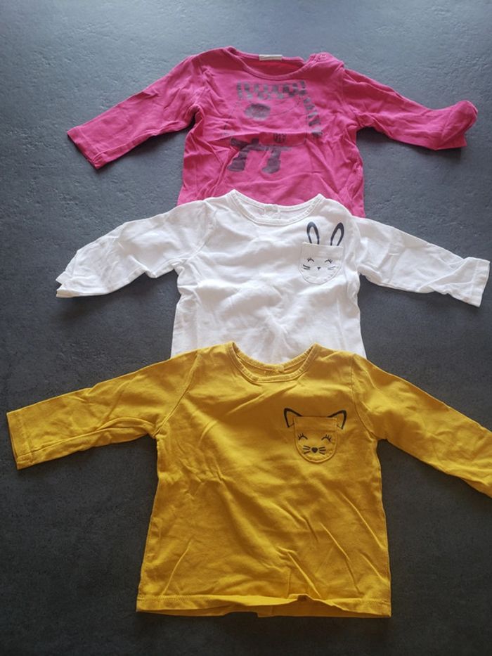 3 t shirts manches longue
