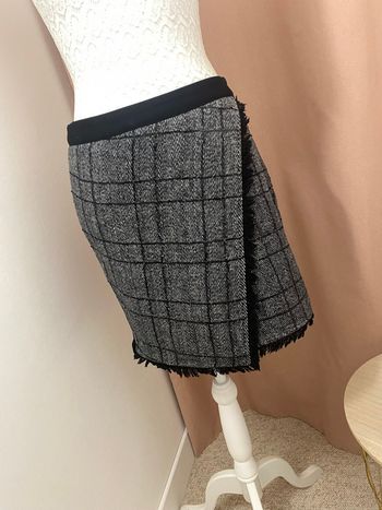 Jupe portefeuille en tweed