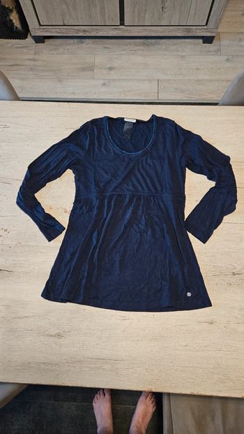 Tunique bleue à manches longues, ceintrée à la poitrine, Street One, taille 1 M