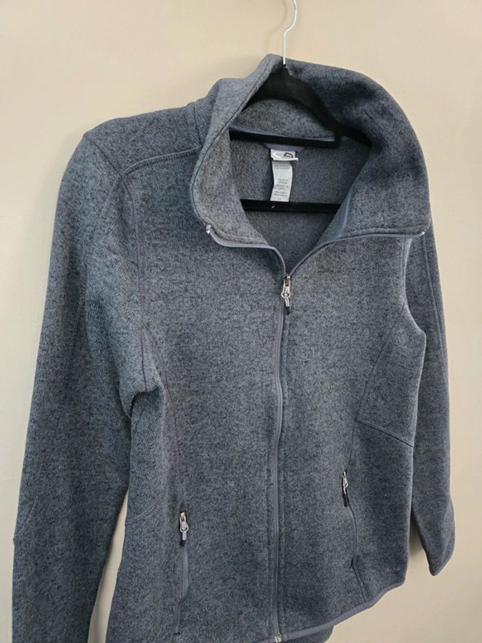 Veste polaire zippée Champion grise femme coupe cintrée col montant taille L - photo numéro 5