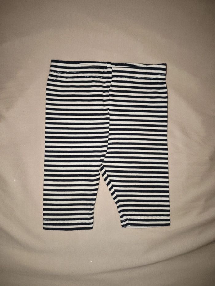 Legging court 6 mois rayé