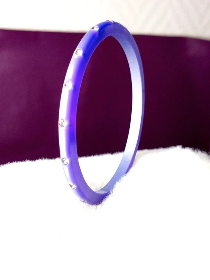 Magnifique bracelet jonc violet avec strass vintage Y2k - photo numéro 2