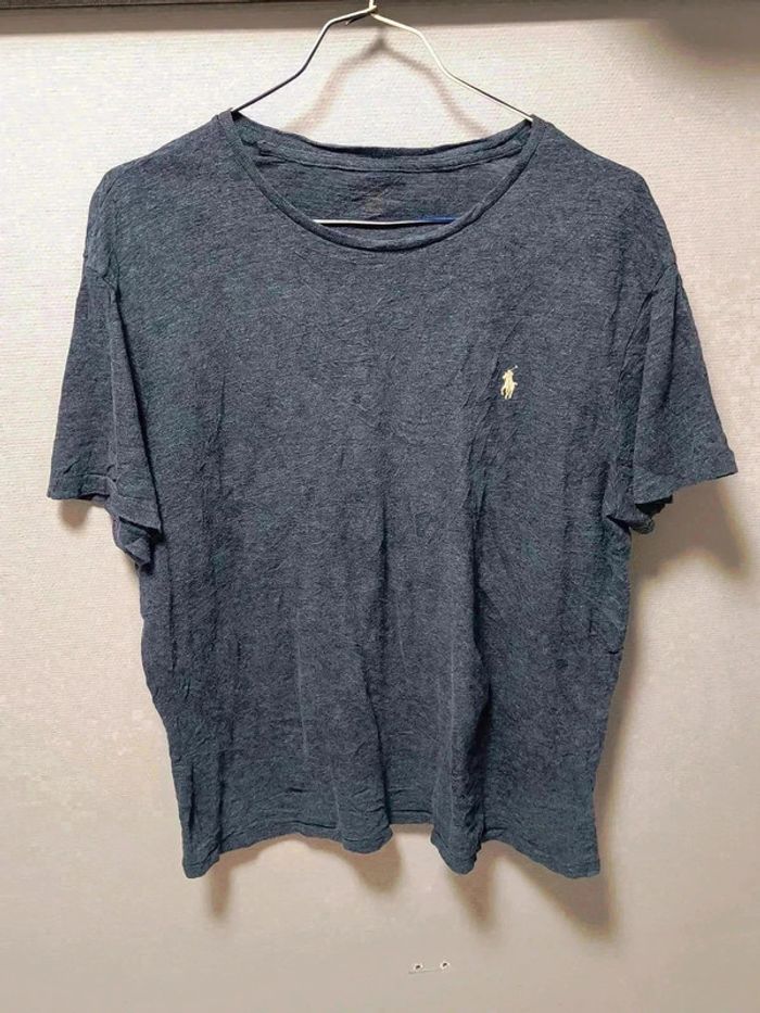 T-shirt Ralph Lauren bleu chiné – Très bon état vintage (taille M) - photo numéro 2