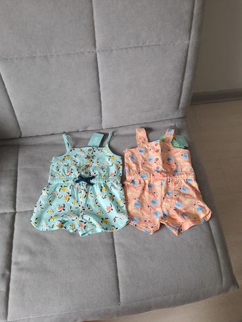 Lot de deux combishorts Obaïbi taille 6 mois neuf avec étiquettes