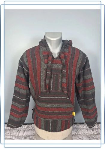 sweat a capuche / Hoodie/baja/poncho mexicain - taille M - homme - multicolore / fait main 251