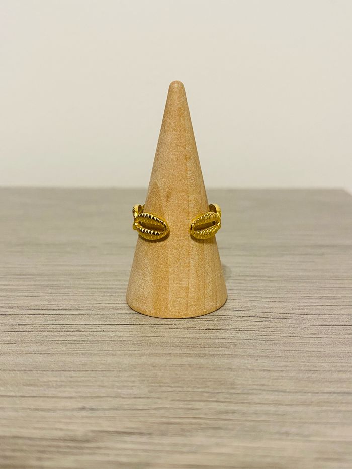 Bague ajustable doré coquillages acier inoxydable - photo numéro 3