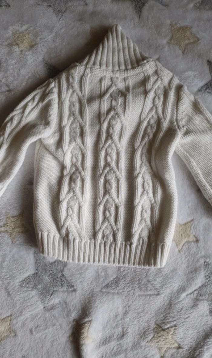 Pull classique coton blanc beige garçons - photo numéro 2