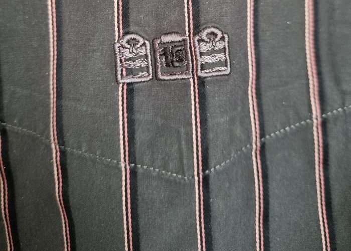 chemise manche longue serge blanco à rayure gris foncé et rose taille XL 42 - photo numéro 4