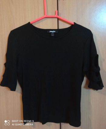 Tee shirt noir manche 3/4