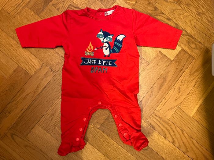Pyjama DPAM 1 mois rouge