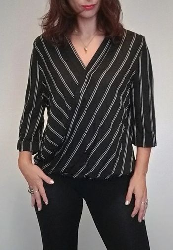 Blouse cache coeur rayée casualchic taille 36
