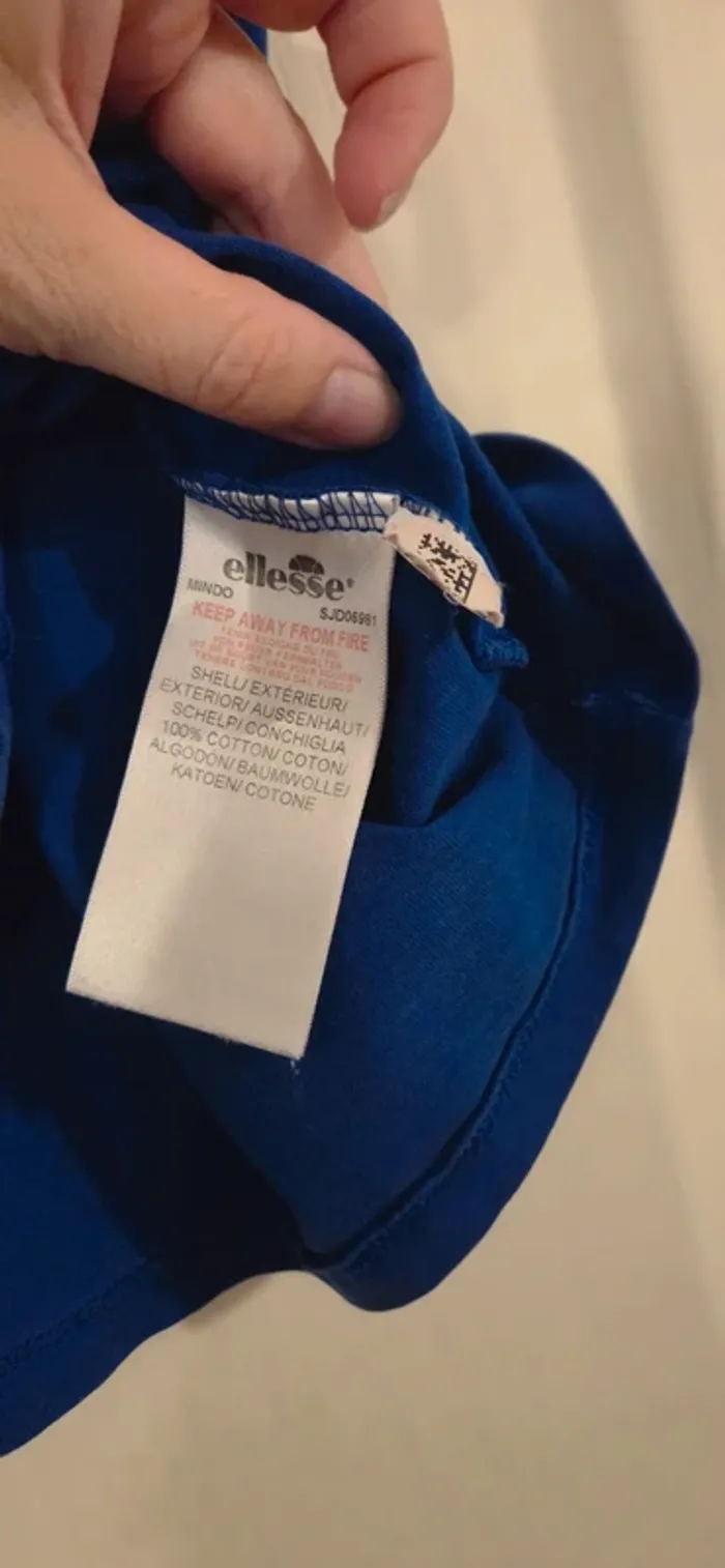 T-shirt Ellesse colorblock – Bleu/Noir – 13/14 ans - photo numéro 5