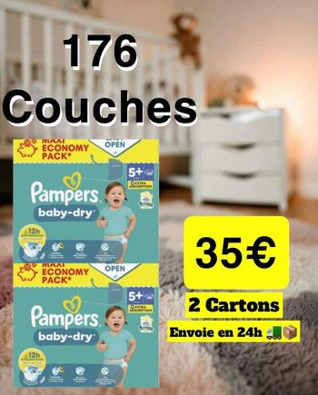 Couches Pampers Baby Dry Taille 5+ Neuf