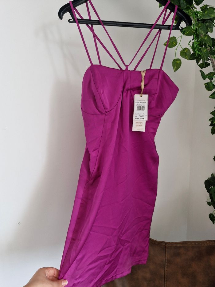 Robe satiné fushia taille 40 de macimento made in italy - photo numéro 3