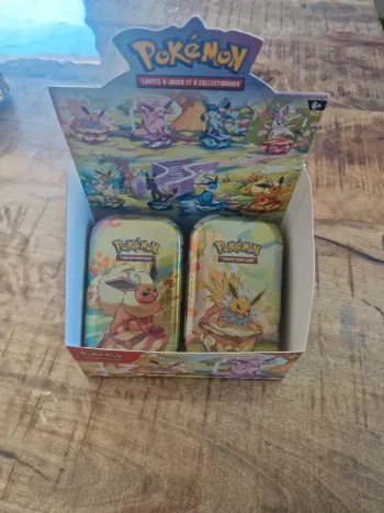 2 mini tin avec présentoir Pokémon