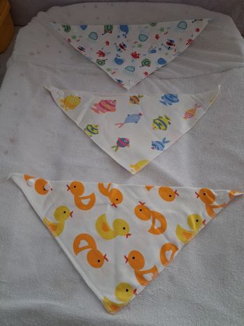 🚼3 bandana bavoirs Neuf gaze de coton