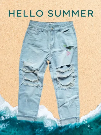 Jean troué femme 42