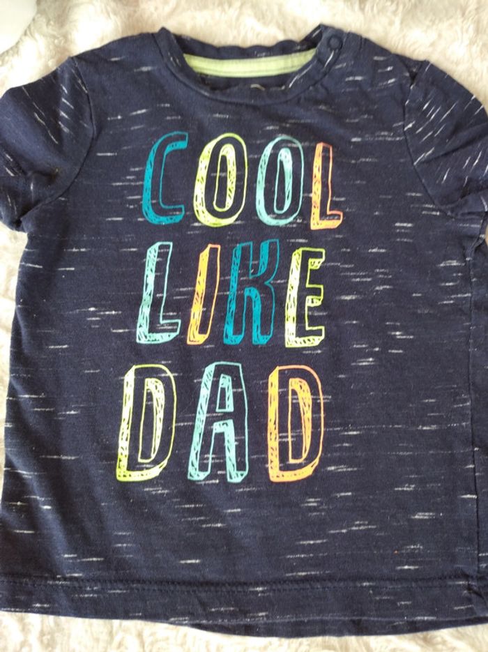 Tee shirt chemise manches courtes Garçon 12/18 mois Cool like Dad Papa Baby club - photo numéro 5