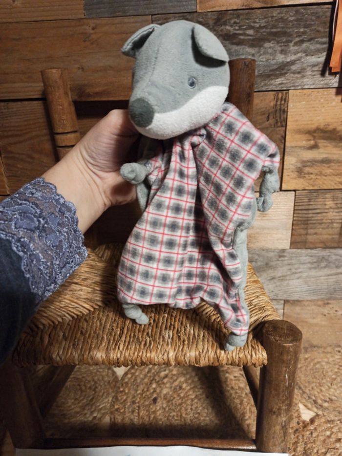 Doudou loup à carreaux obaībi - photo numéro 4