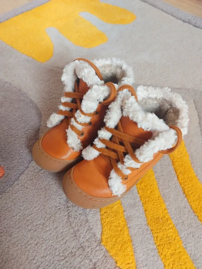 Bottines Naturino Bebay ZIP fourrées cognac 22 - photo numéro 3