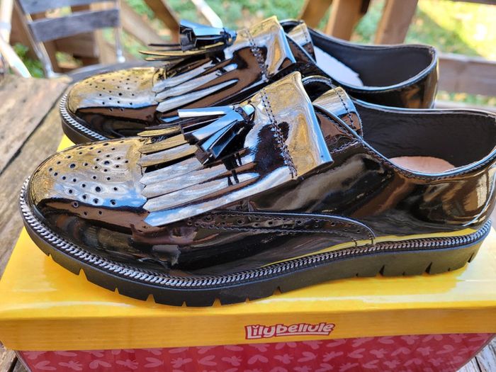 Superbes mocassins vernis noirs Lilybellule, 36, neufs avec boîte - photo numéro 5