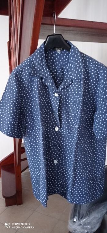 Chemise soie à pois