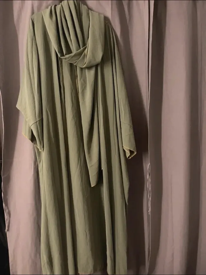 Ensemble 3 pièces kimono abaya foulard - photo numéro 3
