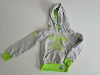 Pull gris à capuche