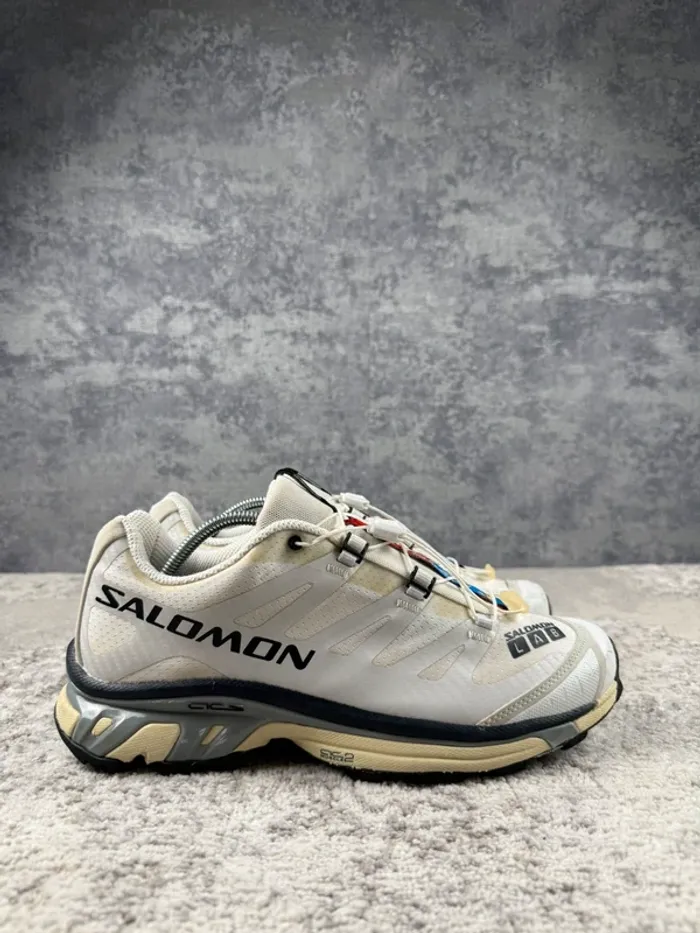 Salomon XT-4 OG - White Lunar Rock - White & Beige & Blue - photo numéro 3