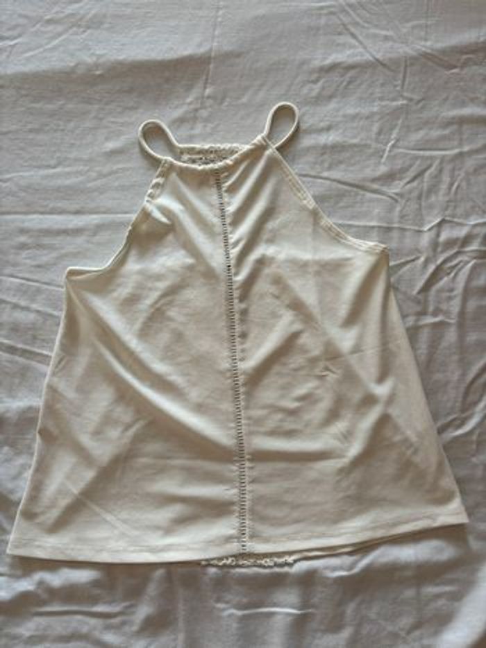 Débardeur avec dentelle blanc