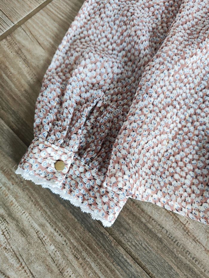 Haut manche longue vieux rose avec fleurs doré Scarlet Roos Taille 1 - photo numéro 4