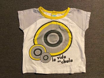 T-shirt Desigual blanc/jaune/noir/gris