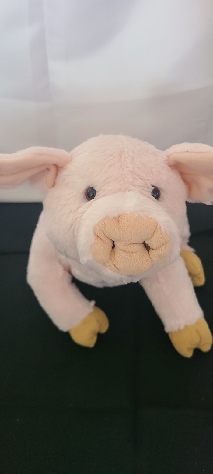 Peluche cochon rose GUND Hamlet 33 cm, granulés - photo numéro 6