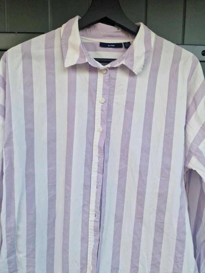 Chemise blanche a rayures lila kiabi - photo numéro 7