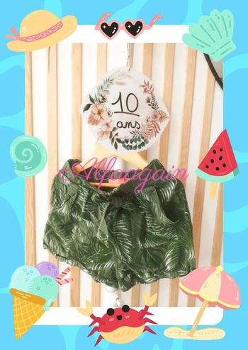 Short fluide vert 10ans