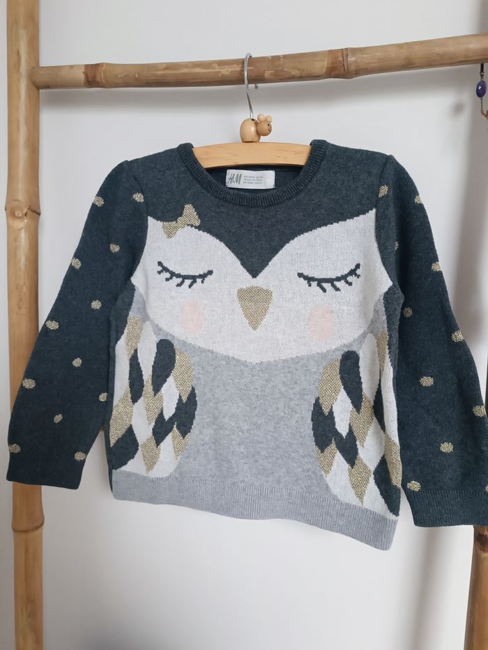 Joli pull fille h&m hibou 4 ans