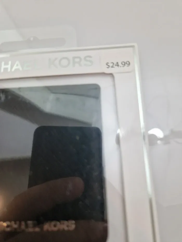Michael Kors MK Saffiano Leather iPhone Samsung Pocket Sticker Card Holder Black - photo numéro 9