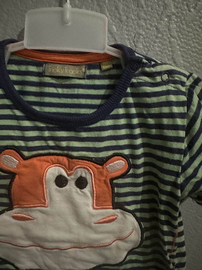 T shirt rayé motif singe - photo numéro 2