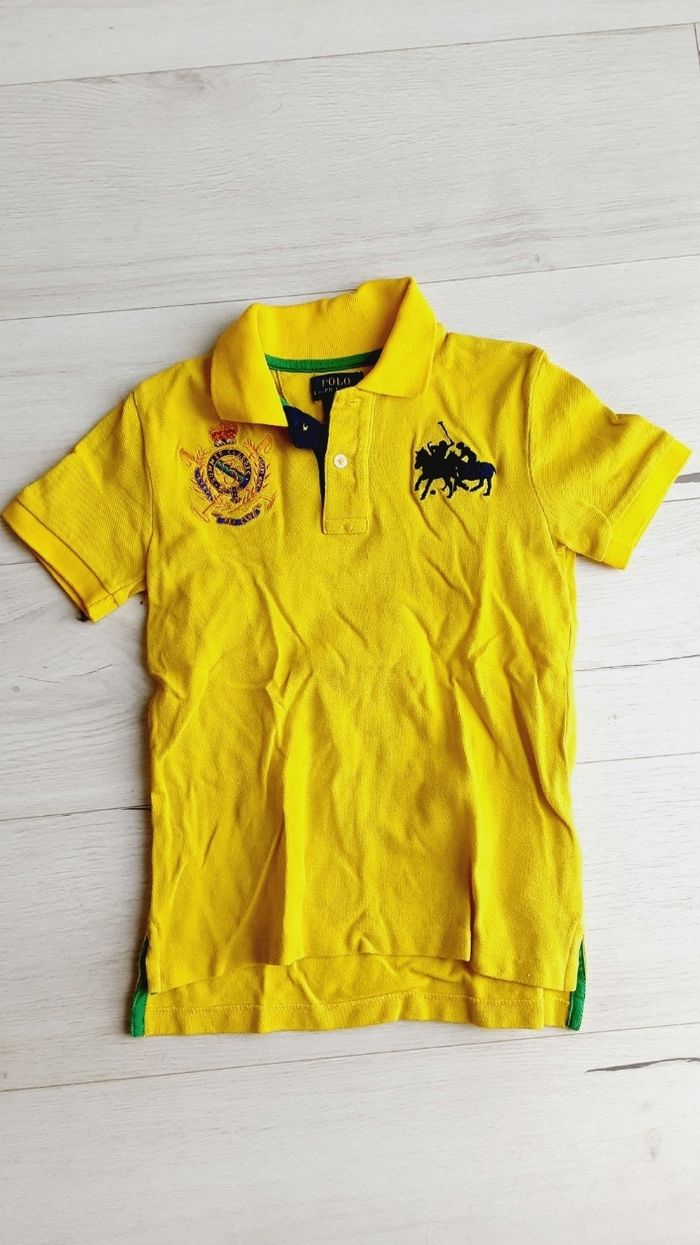 Vêtement garçon polo jaune manches courtes Ralph Lauren 6 ans