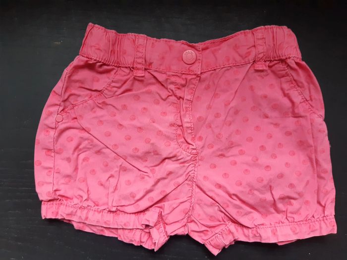Short 23 mois fille rose été coquillage obaibi
