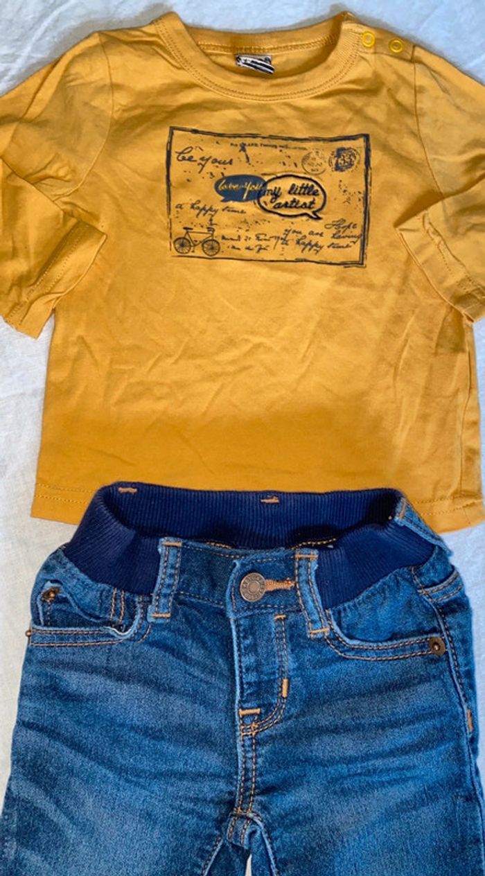 Ensemble T-shirt tao et jeans gap 6 mois - photo numéro 2