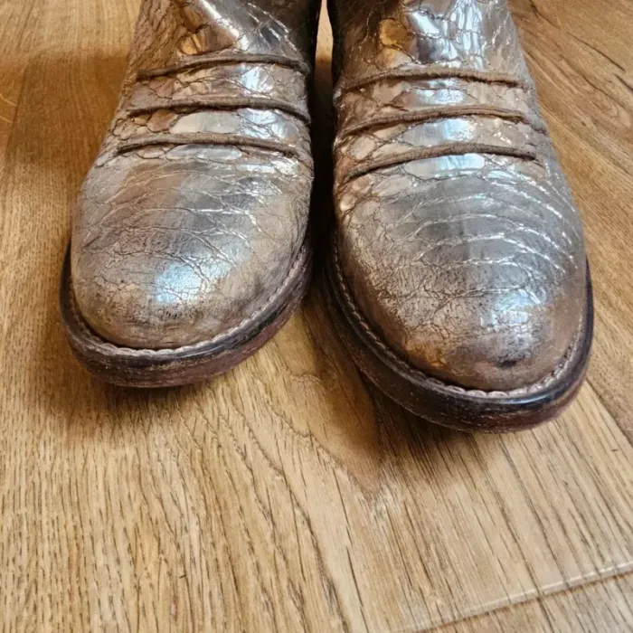 Boots Vintage cuir italien gold Strategia cowboy - photo numéro 7
