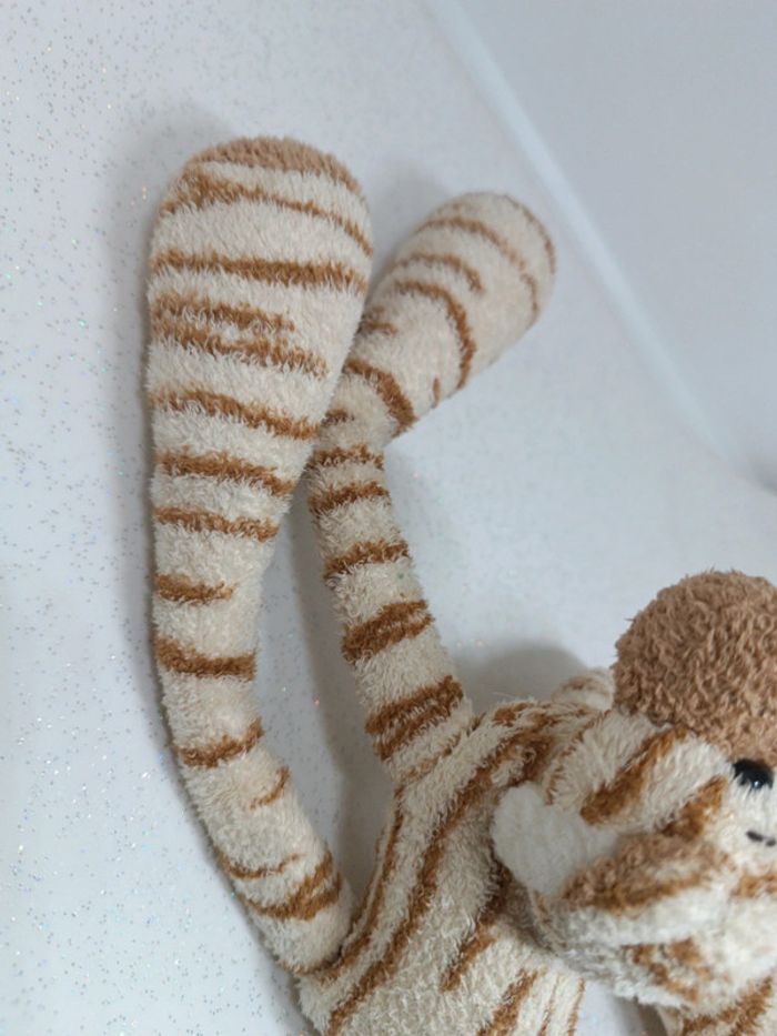 Petite peluche cmp plush doudou teddy zèbre zébré grosse pattes grande big beige crème tigre tiger - photo numéro 10