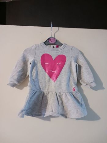 Robe gris et rose 6/9 mois