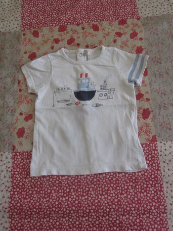 T-Shirt manches courtes blanc 6 mois