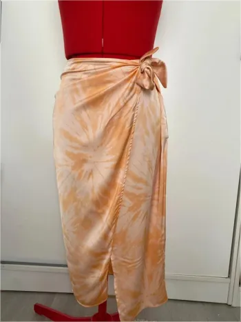 Jupe portefeuille tie & dye orange H&M