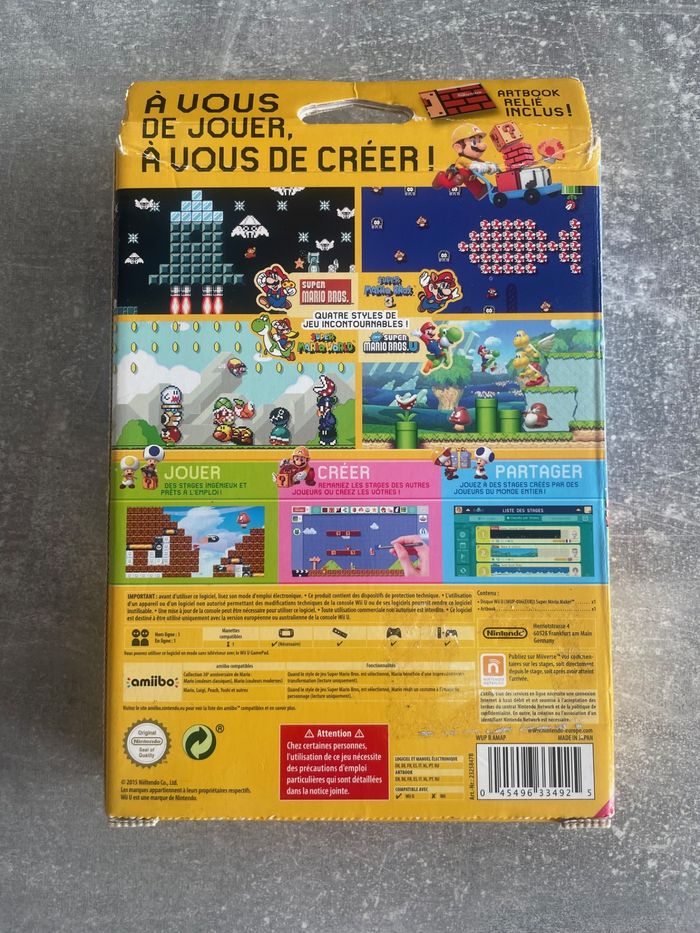Coffret jeu pour Nintendo Wii U, Super mario maker en français. - photo numéro 2